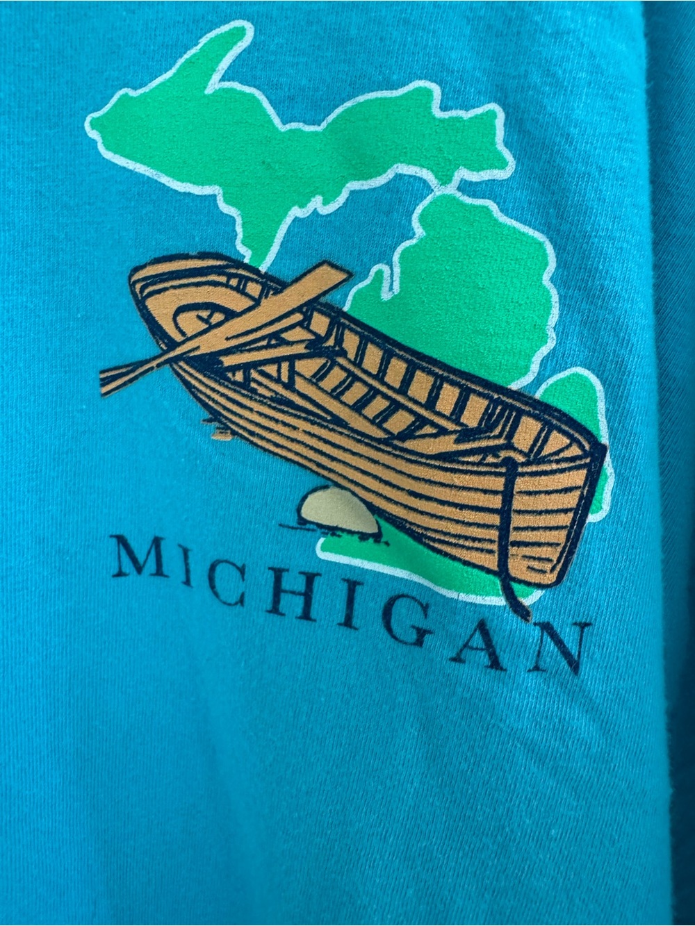 Unisex Cotton Michigan T Shirt Living on Lake Time Blue XL Summer - Picture 4 of 9